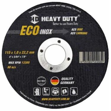 Imagem de DISCO DE CORTE ECOINOX 115X1,0X22,2 - 20 Unidades - HEAVY DUTY