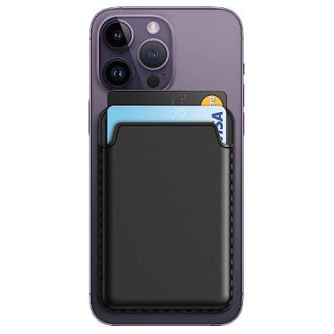 Imagem de JETech Carteira Magnética Compatível com MagSafe para iPhone 17/Air/16/15/14/13/12 Series, Pixel 10 Series, Suporte para Cartões Telefónicos em PU, Armazena 1-2 Cartões (Preto)
