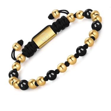 Imagem de WP WEPICK Pulseiras masculinas banhadas a ouro 18 K, corrente de elos francos, pulseira ajustável, joia masculina, presente de aniversário, For Wrist 6.5-8 Inch, Sem Pedra Preciosa