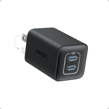 Imagem de Anker Carregador USB C 47W, 523 (Nano 3), 2 Portas Compacto Dobrável com Tecnologia GaN para iPhone 14/14 Plus/14 Pro/14 Pro Max/13, Galaxy, Pixel 4/3, iPad/iPad Mini (Cabo Não Incluído) - Preto