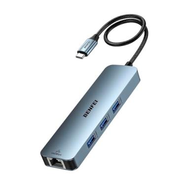 Imagem de Hub USB-C 6 em 1 com HDMI 4K@60Hz, Ethernet Gigabit e Power Delivery 100W – Adaptador Multiportas para Notebook e MacBook, Expansão Compacta Plug and Play, Cor Cinza