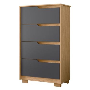 Imagem de Cômoda Para Quarto 4 Gavetas 70cm Sole Flex Freijó/Titanium - Albatroz