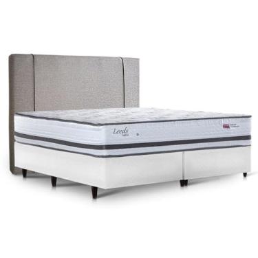 Imagem de Cama Box com Cabeceira King Herval Leeds, Molas Maxspring, 69x193x203 cm