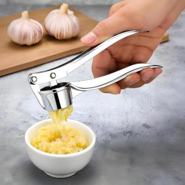 Imagem de Espremedor de alho premium de aço inoxidável, triturador de alho, ferramenta de utensílios de cozinha, fácil de limpar