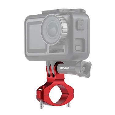 Imagem de Adaptador de guidão de bicicleta Suporte de alumínio para GoPro, Insta360, DJI e outras câmeras de ação (vermelho)