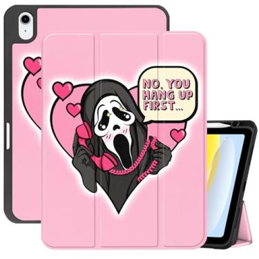 Imagem de Cabreche Capa compatível com iPad Air 5ª geração 2022 iPad Air 4ª geração 2020 10,9 polegadas com suporte para lápis/TPU macio traseira auto hibernar/despertar linda estética meninas mulheres rosto