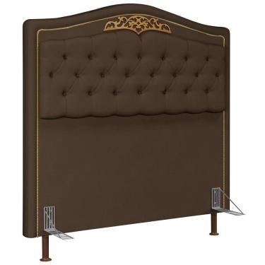 Imagem de Cabeceira Cama Box Casal Queen 160cm Com Tachas Imperial Veludo J02 Chocolate - Mpozenato