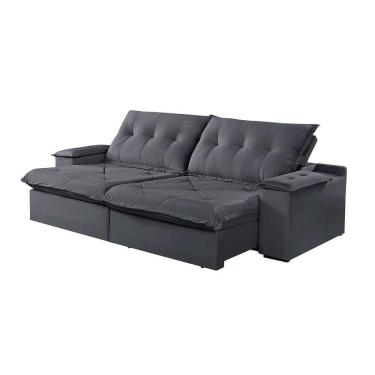 Imagem de Sofá 5 Lugares Retrátil E Reclinável Martins M-163 Veludo Grafite