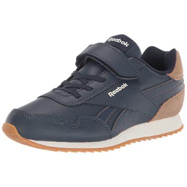 Imagem de Reebok Tênis infantil unissex Classic Jogger 3.0, Vetor azul marinho/marrom selvagem/tira de velcro, 12 Little Kid