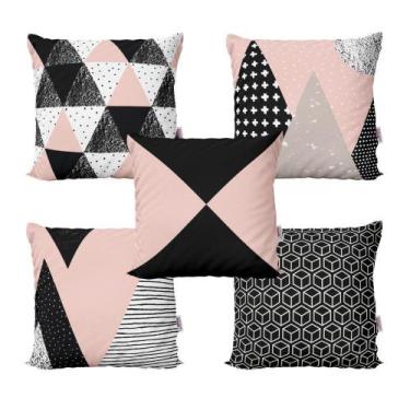 Imagem de Almofadas Decorativas Rosa E Preto 40X40 - Novadecora, 40x40 cm
