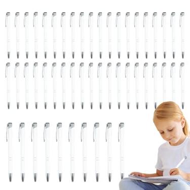 Imagem de Caneta executiva – 50 x caneta de metal para assinar | Papelaria moderna com clipe prateado, lápis de escrita multifuncional para enfermagem, negócios, elites, profissionais, escola, viagem, casa