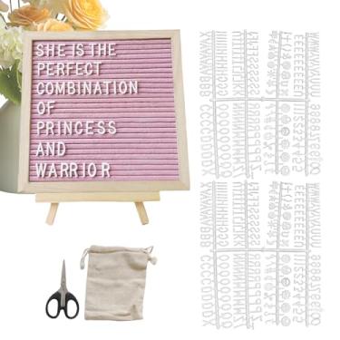 Imagem de Placa de carta, quadro de letras com suporte - moldura de madeira rústica interativa feltro boletim 25 x 25 cm outdoor para escola, sala de aula, hospital, café, casamento, aniversário