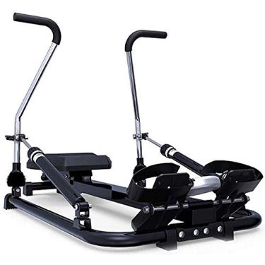 Imagem de Máquina de remo dobrável para uso doméstico, remetente hidráulico com 6 resistências ajustáveis para treinamento de braço peitoral abdominal aeróbico em casa, academia, treino, equipamentos de fitness