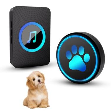 Imagem de Yoiilifee Campainha de porta de cachorro para treinamento de penico, campainha inteligente sem fio para sair, 1000 metros de longo alcance com botão de toque super leve IP65 à prova d'água, 60