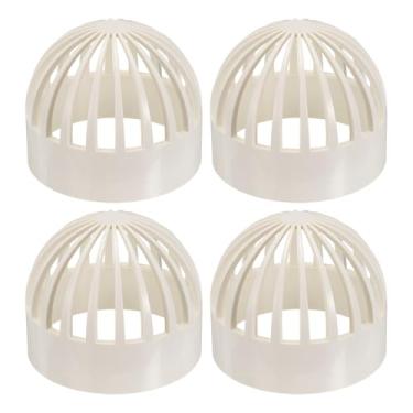 Imagem de PATIKIL Tampa permeável para peixes de 4,3 polegadas (110 mm), tampa respirável de PVC com 4 peças, capa de entrada de aquário de proteção de aquário, branca