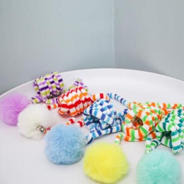 Imagem de aqxreight Brinquedos de Bola de Gato para Porta Suspensa, Divertidos, Aliviam o Tédio, Ventosa de Pelúcia Macia, Fixação, Brinquedos Interativos de Bola de Gato Com Sino para Interior, Roxo, (Laranja)