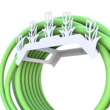 Imagem de Suporte Enrolador De Mangueira De Jardim Tulipa Branco - MetalCromo