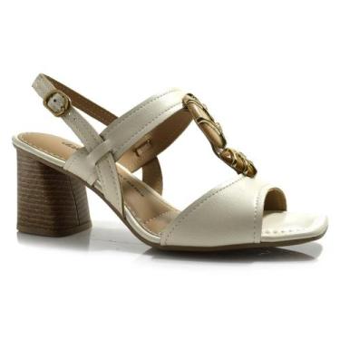 Imagem de Sandália de Salto Bloco Feminina Dakota Y9762, Creme, 36