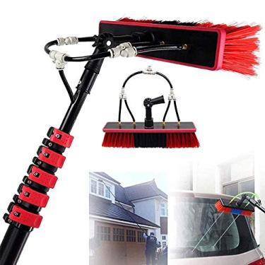 Imagem de Kit de poste alimentado por água, janela e poste de limpeza solar com escova telescópica/escova telescópica alimentada por água e sistema de limpeza de painel solar, limpeza de janelas, 24 pés/7,2 m