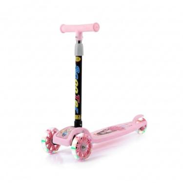 Imagem de Patinete Infantil 3 Rodas com LED, Scooter Dobrável Ajustável para Crianças de 3 a 5 Anos, Rodas Brilhantes, Freio Traseiro, Suporta até 40kg, Azul ou Rosa (ROSA)