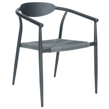 Imagem de Cadeira em Aluminio e Corda Náutica em Polietileno para Área Externa Isla Preto