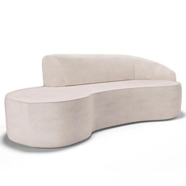 Imagem de Sofá Living 4 Lugares 300cm Braço Direito Mozart D06 Linho Cru - Mpozenato