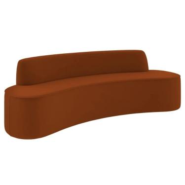 Imagem de Sofá 4 Lugares para Sala de Estar Living 260cm Koane D06 Veludo Laranja - Mpozenato