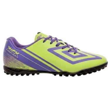 Imagem de Chuteira Society Umbro Kick - Verde claro/Roxo-Unissex