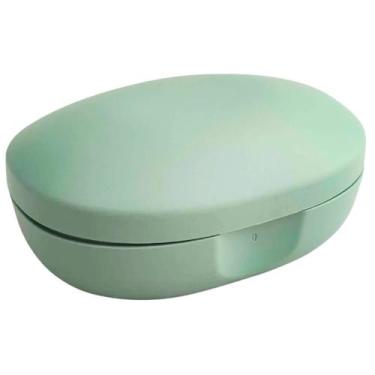 Imagem de Porta Sabonete C/ Tampa Abre/Fecha Portátil Suporte Plástico P/ Lavabo