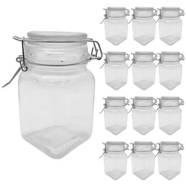 Imagem de Kit 12 Pote Hermético Vidro Trava E Silicone De Vedação 250ml - INGA