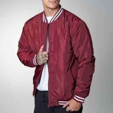 Imagem de Jaqueta College Masculina 100 Poliéster Lisa Estilo Americana Colegio 