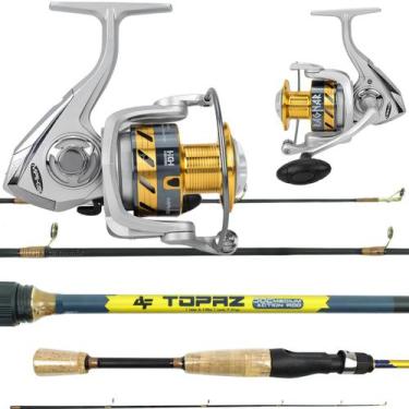 Imagem de Kit Pesca Molinete Makis Ragnar VaraTopaz Cabo Cortiça 2 Partes, 60 10