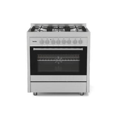 Imagem de Fogao piso invita a gas/eletrico 75cm 5 bocas dual flame 4kw, forno el