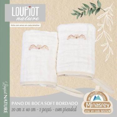 Imagem de Babete Soft Loupiot Nature Bege - Kit Pano de Boca com Prendedor de Ch