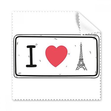Imagem de I Love Eiffel Tower Pano de limpeza com estampa de palavras, 5 peças