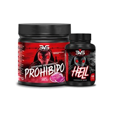 Imagem de 3VS Nutrition Combo Pré treino Prohibido Sabor Chiclete 360g + Termogênico Hell 120Caps