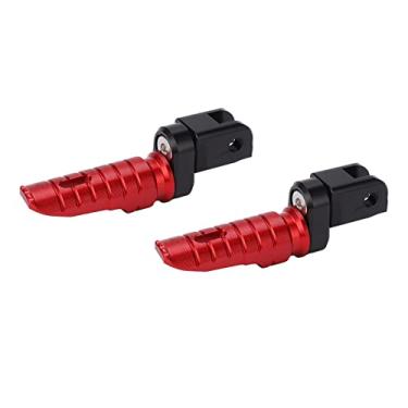Imagem de Peg dianteiro da motocicleta, apoios para os pés da motocicleta cônicos 2 peças T6063 substituição de superfície anodizada de liga de alumínio para MV AGUSTA F3 675 todo o ano para(vermelho)