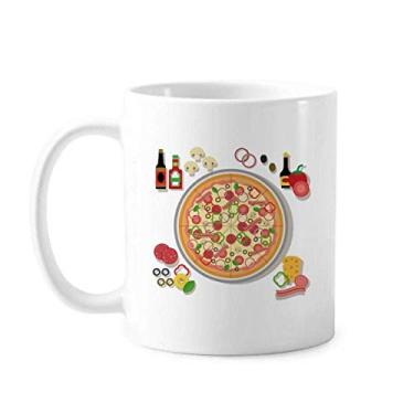 Imagem de Caneca de cerâmica para comida de tomate de pizza sortida, xícara de porcelana de café