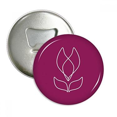 Imagem de Abridor de garrafas com estampa de flor e linhas, ímã de geladeira, emblema multifuncional