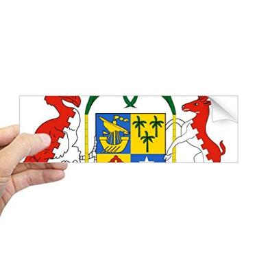 Imagem de DIYthinker Adesivo retangular de para-choque com emblema nacional da África de Maurício para janela