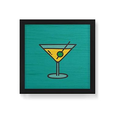 Imagem de Arte Maníacos Quadro Decorativo em Madeira Bebida Coquetel - 30x30cm (Moldura caixa em laca preta)