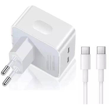 Imagem de Carregador Turbo Duplo Usb-C Compatível Galaxy S20 21 22 40W