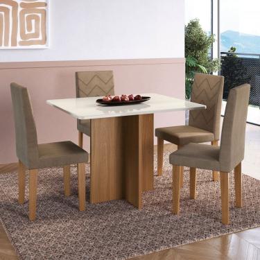 Imagem de Mesa de Jantar 4 Lugares Miami Freijo/Off White/Cacau - Indekes