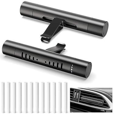 Imagem de EORRZZY 2 pacotes de clipes de ventilação de difusor de ambientador de carro personalizados para acessórios de decoração de carro com 12 bastões de recarga para carros, escritório, cozinha, banheiro
