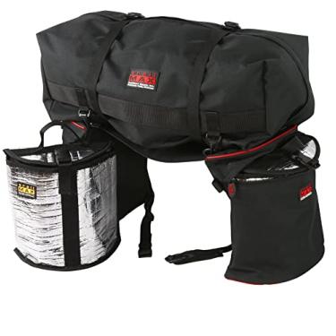 Imagem de TrailMax Alforjes médios para passeios em trilha; bolsas isoladas para cavalos com bolsa de canto removível; conjunto de bolsa de sela e bolsa de cantle; bolsas de sela para selas ocidentais e resistentes, tubulação vermelha