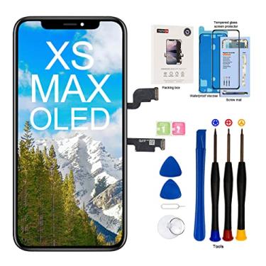 Imagem de EFAITHFIX Tela de substituição OLED para iPhone Xs MAX [NÃO LCD] Tela sensível ao toque 3D de 6,5 polegadas, conjunto completo com kit de reparo adesivo à prova d'água, vidro temperado A1921/A2101/A2102/A2103/A2104
