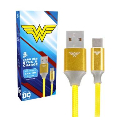 Imagem de Cabo Carregador Rápido Turbo Usb-A p/Tipo C Mulher Maravilha - 5+, DC 
