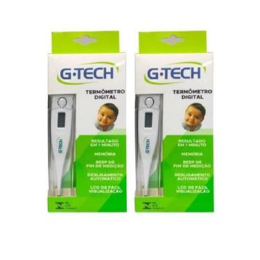 Imagem de Termômetro Clínico Digital G-Tech Com Lcd  2 Unid Branco, 1, Digital, 