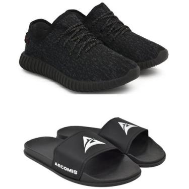 Imagem de Kit Tênis Masculino Super Boost + Chinelo slide calce fácil - Arcomis,