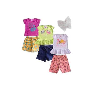 Imagem de Kit De Roupa Infantil Menina 6 Peças 3 Conjunto com Mimo - Kitilica Ki